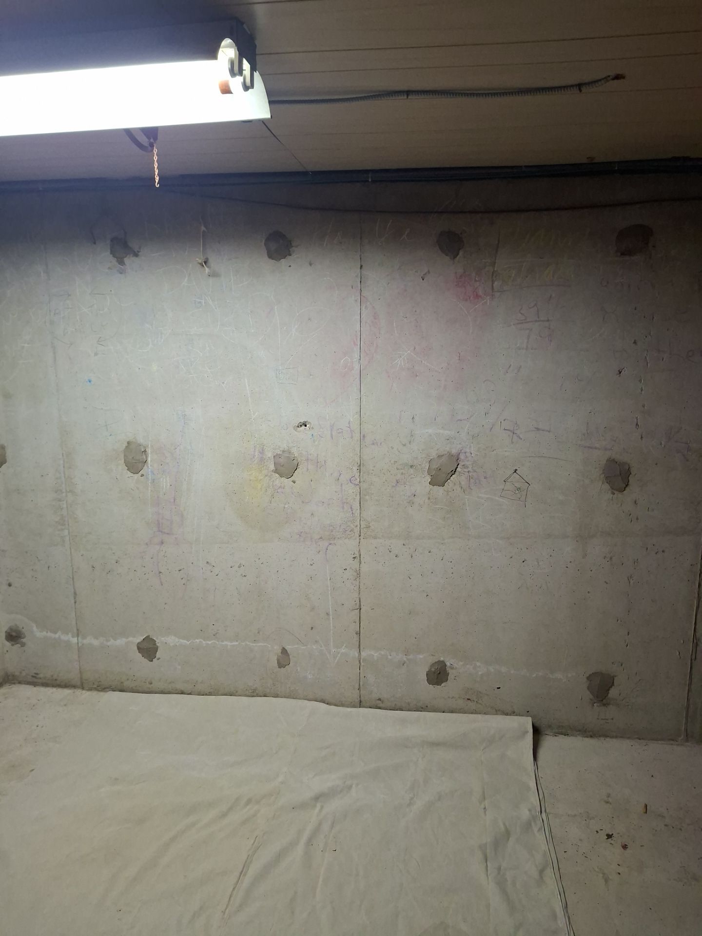 Before egress window installation in North Haven, Connecticut — interior view
