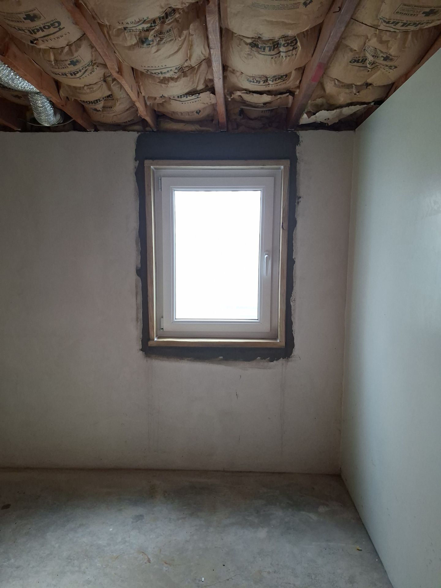After egress window installation in Bridgeport, Connecticut — interior view