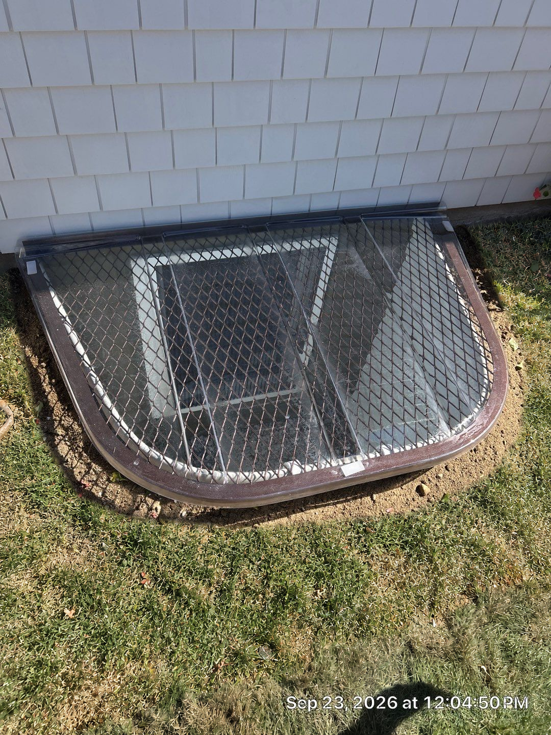 Custom cover and grate on an egress well in Waterford, Connecticut